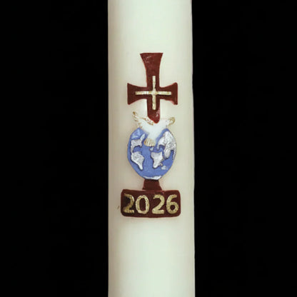 Cross with Dove Home Paschal Candle - 3" x 12"