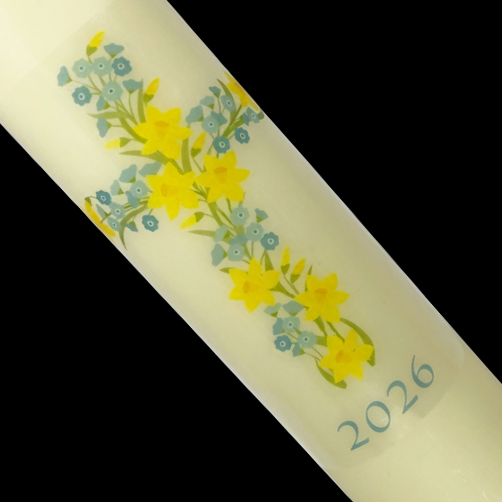 Daffodil Cross Paschal Candle
