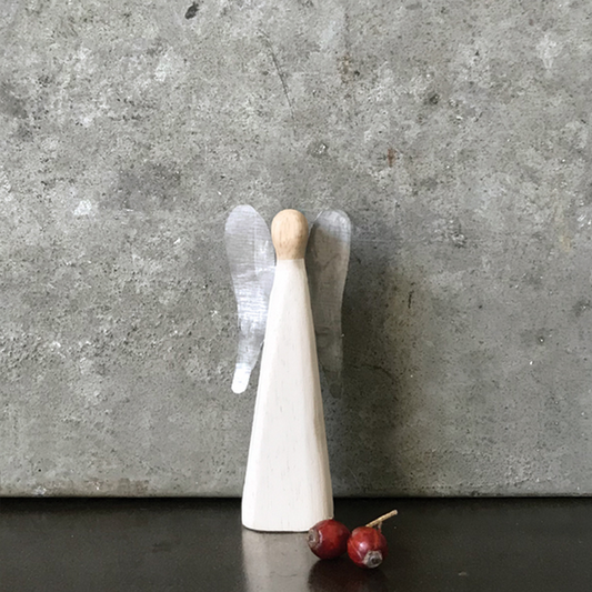 White Angel With Metal Wings - Small