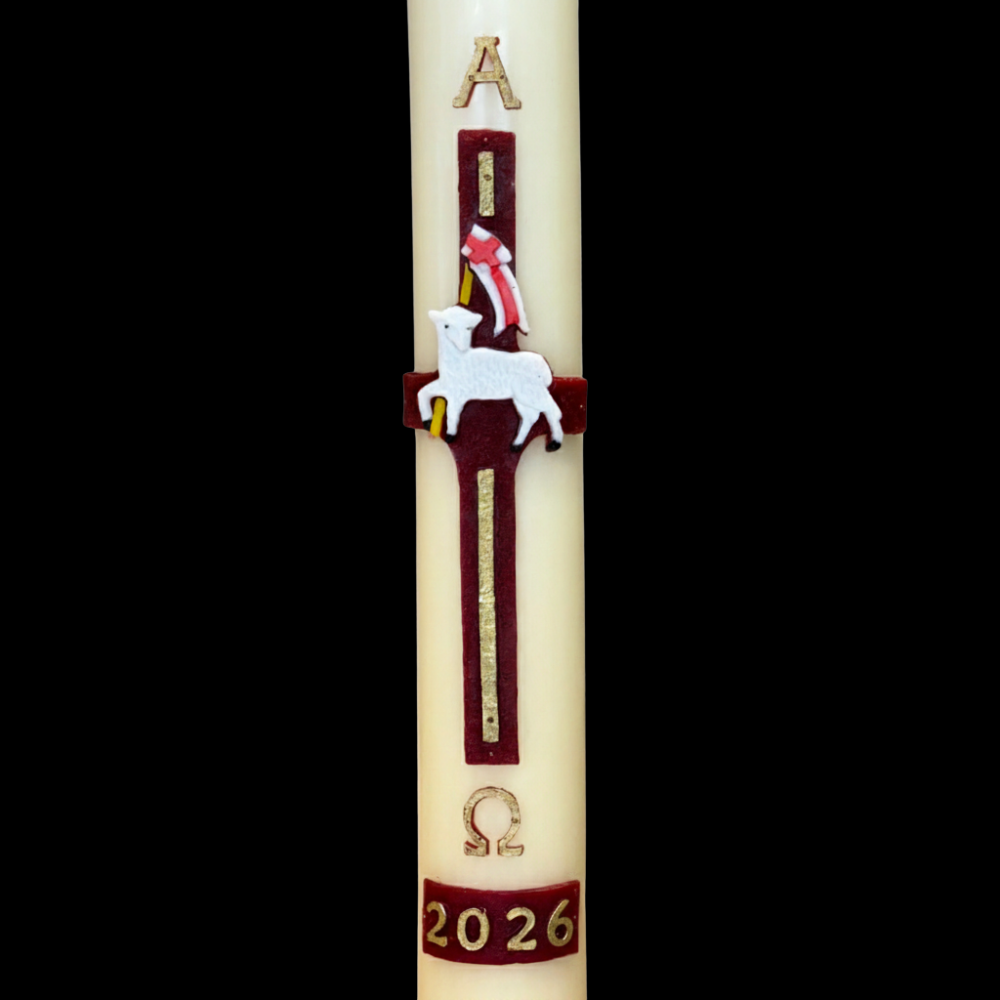 Lamb Of God With Flag Paschal Candle