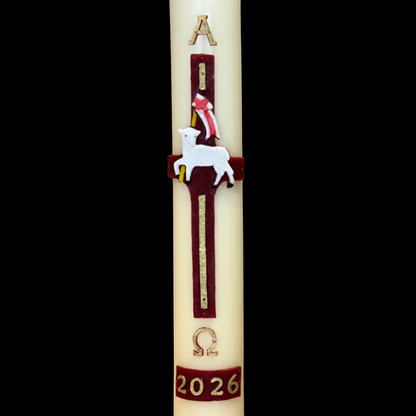 Lamb Of God With Flag Paschal Candle
