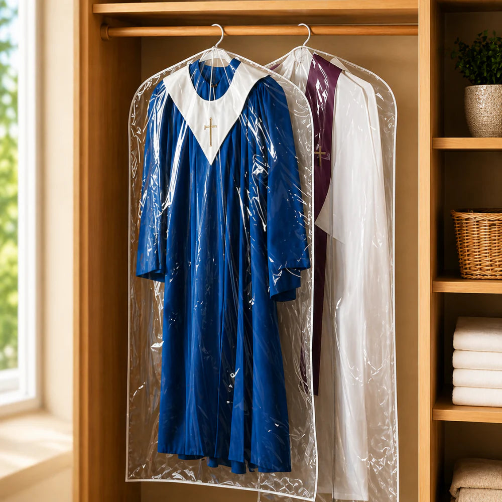 Large Deluxe Clear Vinyl Vestment Bags Pk of 2