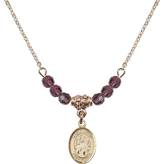 14kt Gold Filled Maria Stein Birthstone Necklace with Amethyst Beads - 9133