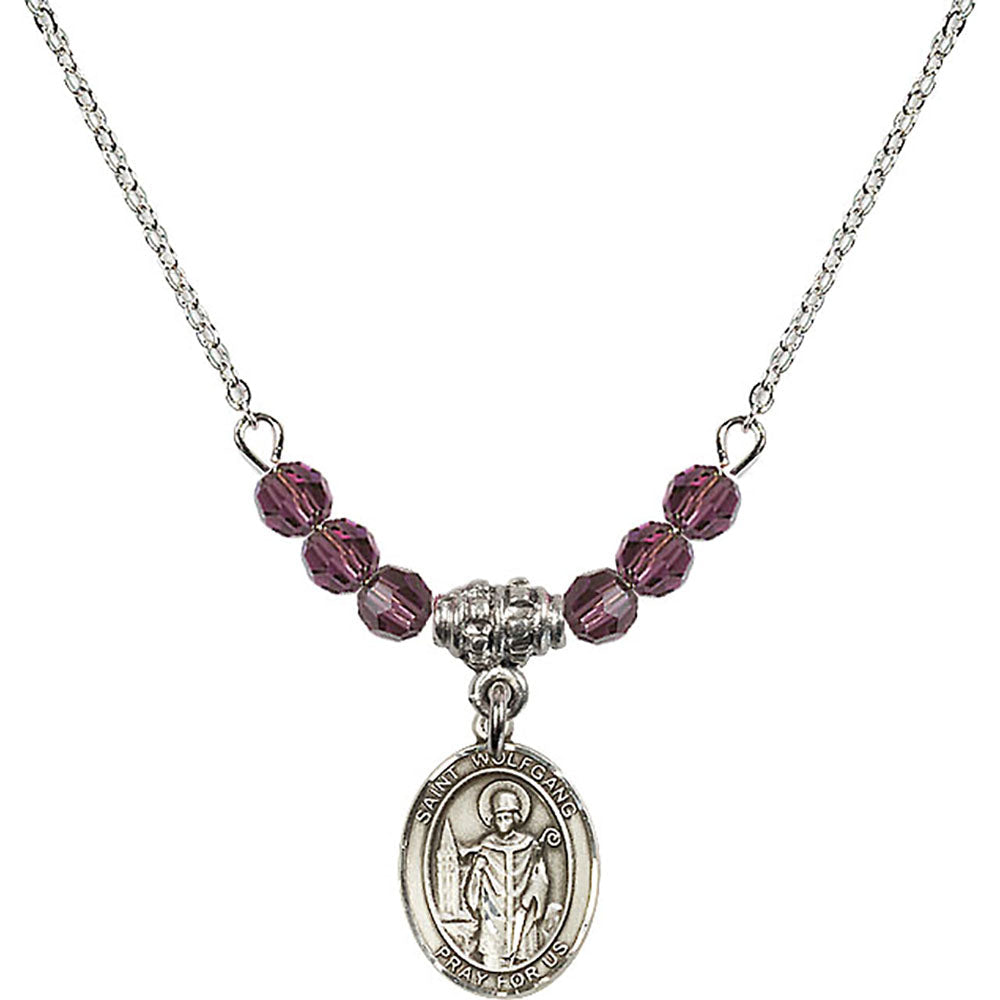 Sterling Silver Saint Wolfgang Birthstone Necklace with Amethyst Beads - 9323