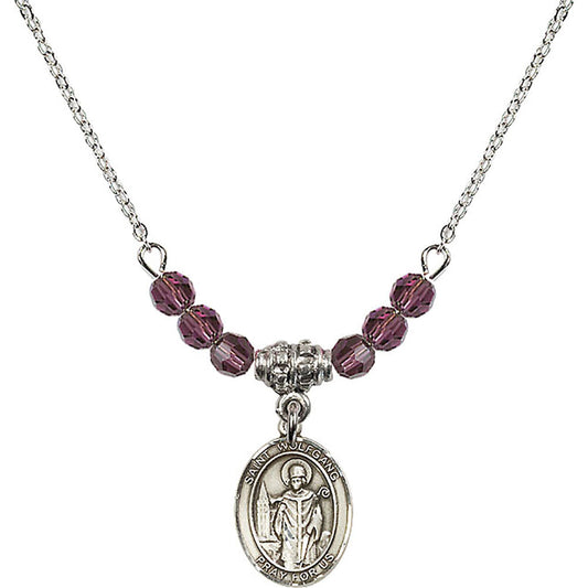 Sterling Silver Saint Wolfgang Birthstone Necklace with Amethyst Beads - 9323