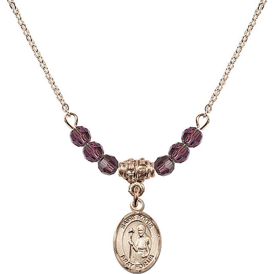 14kt Gold Filled Saint Regis Birthstone Necklace with Amethyst Beads - 9380
