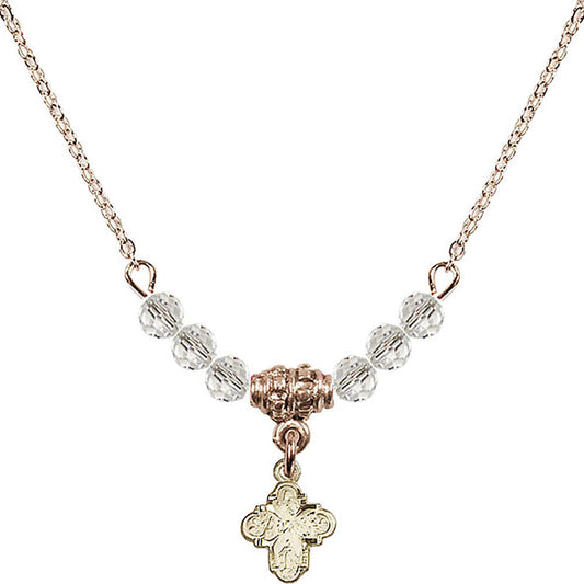 14kt Gold Filled 4-Way Birthstone Necklace with Crystal Beads - 0207