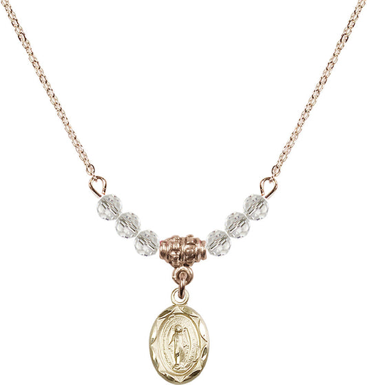 14kt Gold Filled Miraculous Birthstone Necklace with Crystal Beads - 0301