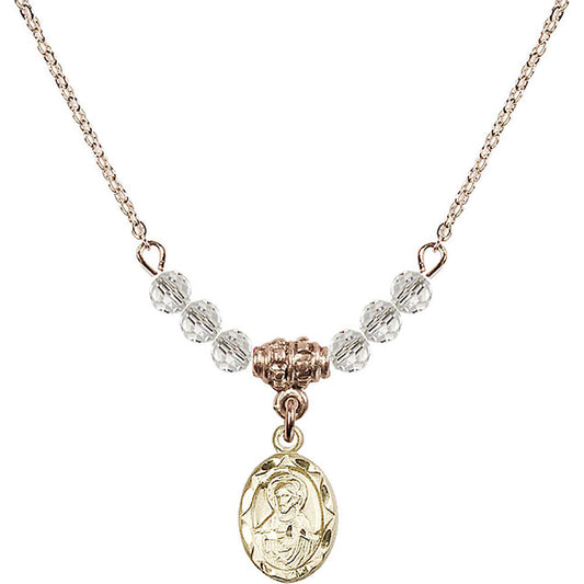14kt Gold Filled Scapular Birthstone Necklace with Crystal Beads - 0301