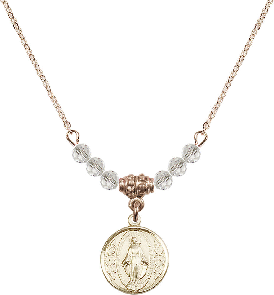 14kt Gold Filled Miraculous Birthstone Necklace with Crystal Beads - 0601