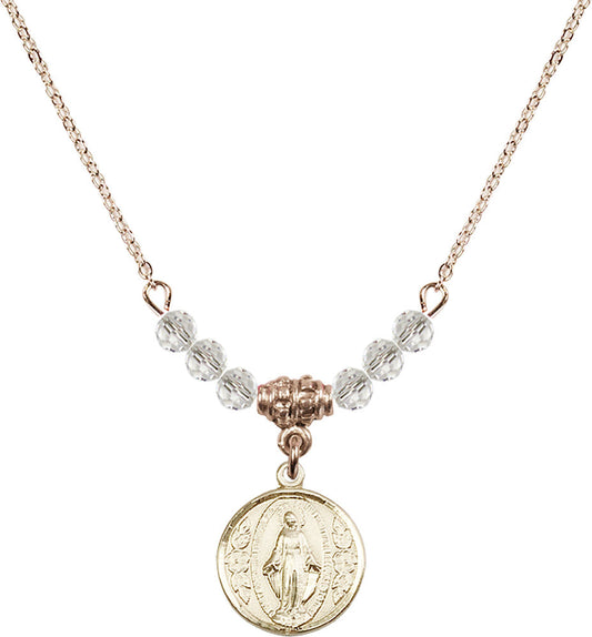 14kt Gold Filled Miraculous Birthstone Necklace with Crystal Beads - 0601