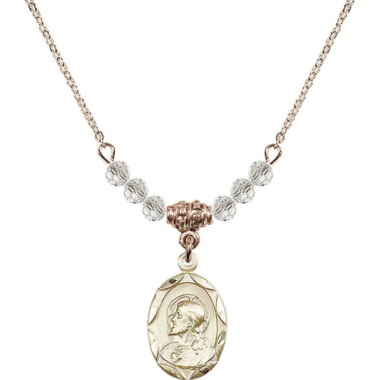 14kt Gold Filled Scapular Birthstone Necklace with Crystal Beads - 0612