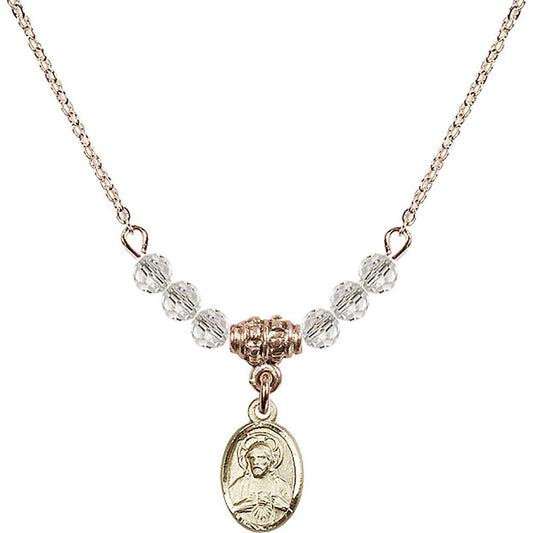 14kt Gold Filled Scapular Birthstone Necklace with Crystal Beads - 0702