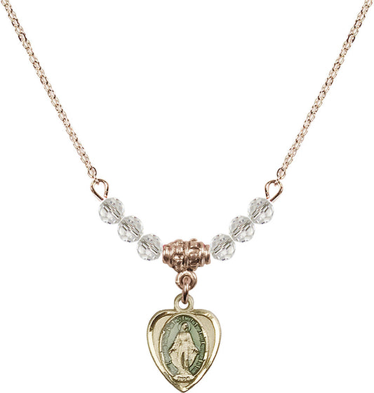 14kt Gold Filled Miraculous Birthstone Necklace with Crystal Beads - 0706
