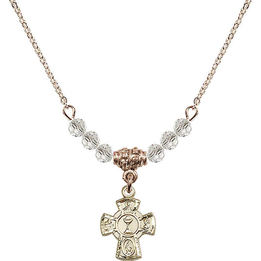 14kt Gold Filled 5-Way / Chalice Birthstone Necklace with Crystal Beads - 0845