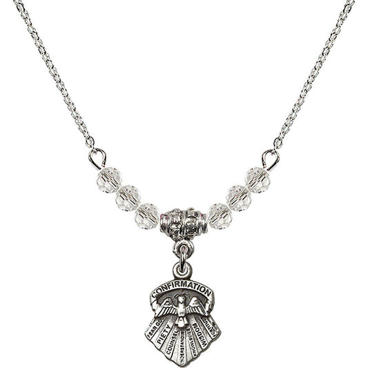 Sterling Silver Seven Gifts Birthstone Necklace with Crystal Beads - 0887
