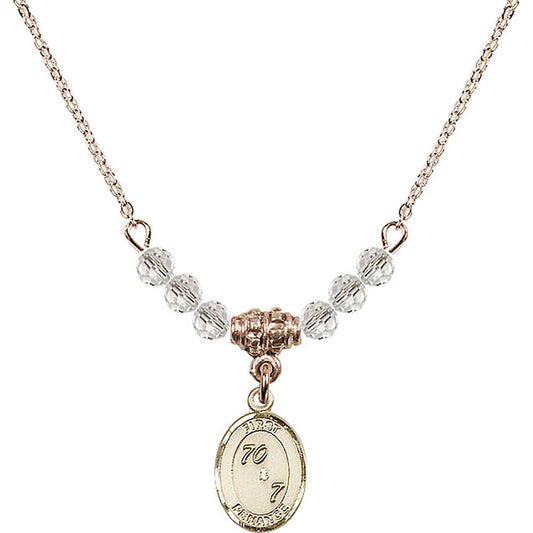14kt Gold Filled First Penance Birthstone Necklace with Crystal Beads - 0967