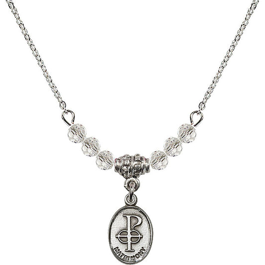 Sterling Silver Matrimony Birthstone Necklace with Crystal Beads - 0969