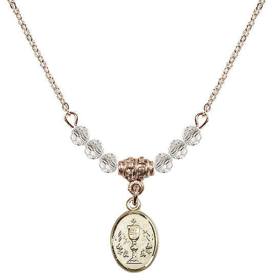 14kt Gold Filled Chalice Birthstone Necklace with Crystal Beads - 0975