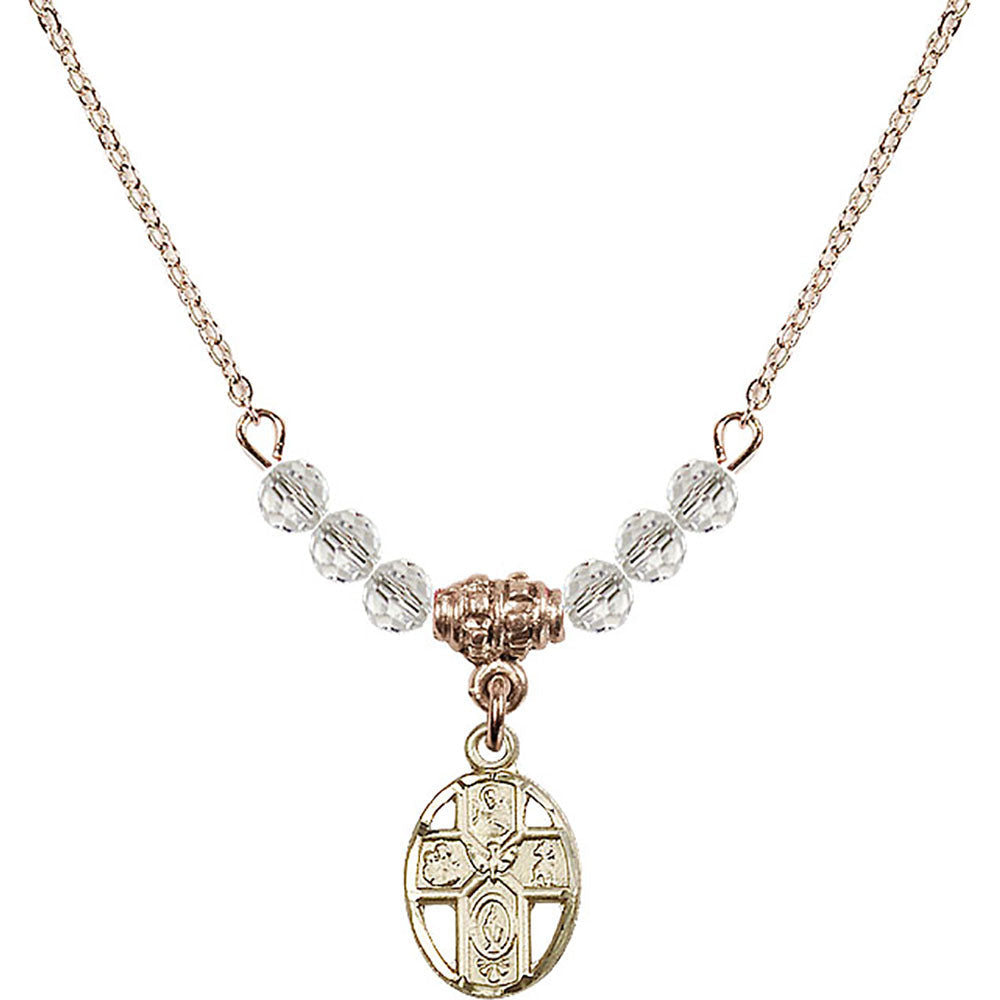 14kt Gold Filled 5-Way Birthstone Necklace with Crystal Beads - 0980