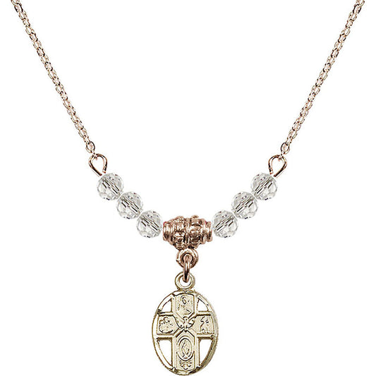 14kt Gold Filled 5-Way Birthstone Necklace with Crystal Beads - 0980