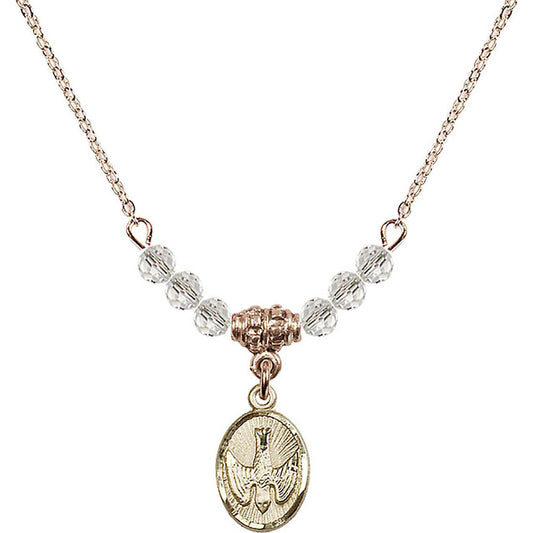 14kt Gold Filled Holy Spirit Birthstone Necklace with Crystal Beads - 0982