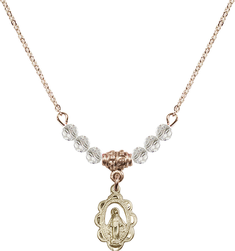 14kt Gold Filled Miraculous Birthstone Necklace with Crystal Beads - 1610