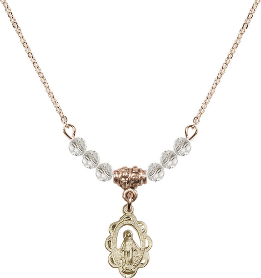 14kt Gold Filled Miraculous Birthstone Necklace with Crystal Beads - 1610