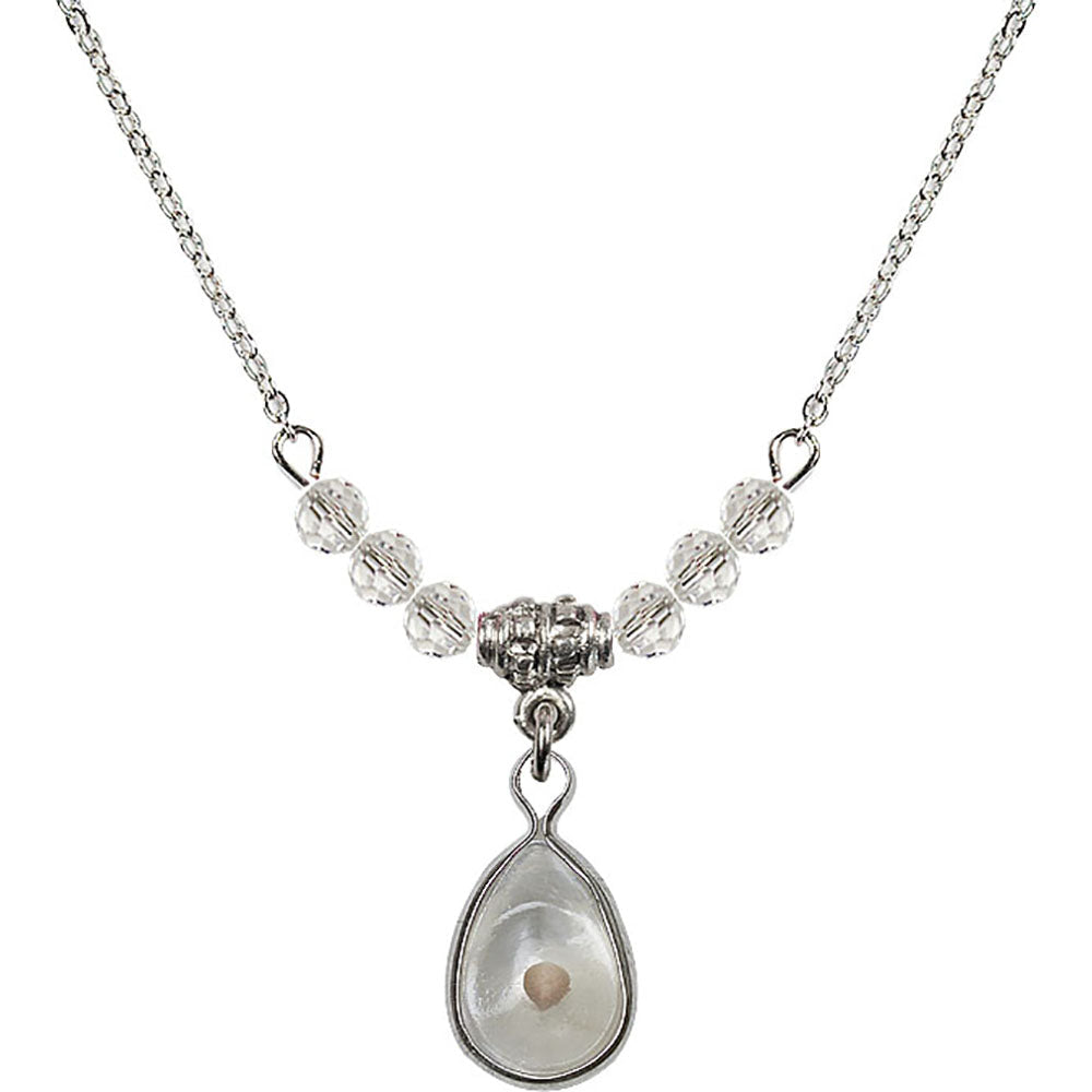 Sterling Silver Mustard Seed Birthstone Necklace with Crystal Beads - 1700