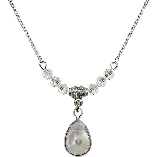 Sterling Silver Mustard Seed Birthstone Necklace with Crystal Beads - 1700