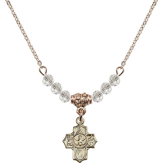 14kt Gold Filled 5-Way Birthstone Necklace with Crystal Beads - 3190