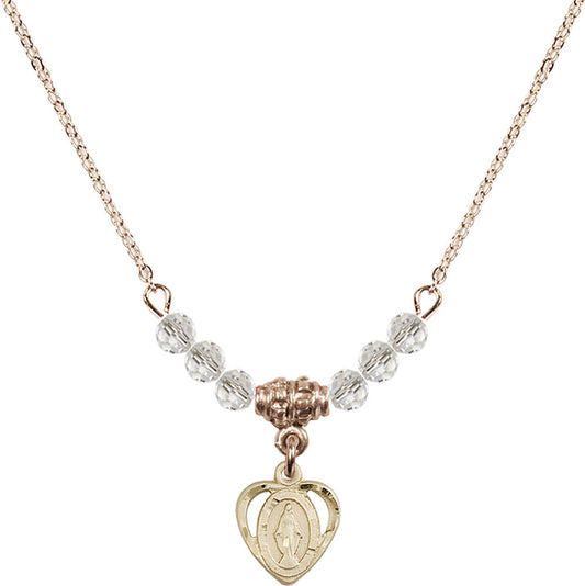 14kt Gold Filled Miraculous Birthstone Necklace with Crystal Beads - 5401