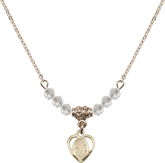 14kt Gold Filled Guardian Angel Birthstone Necklace with Crystal Beads - 5407