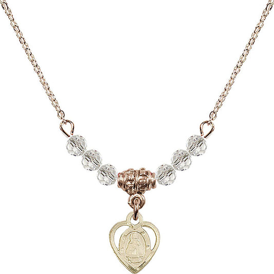 14kt Gold Filled Infant Birthstone Necklace with Crystal Beads - 5413