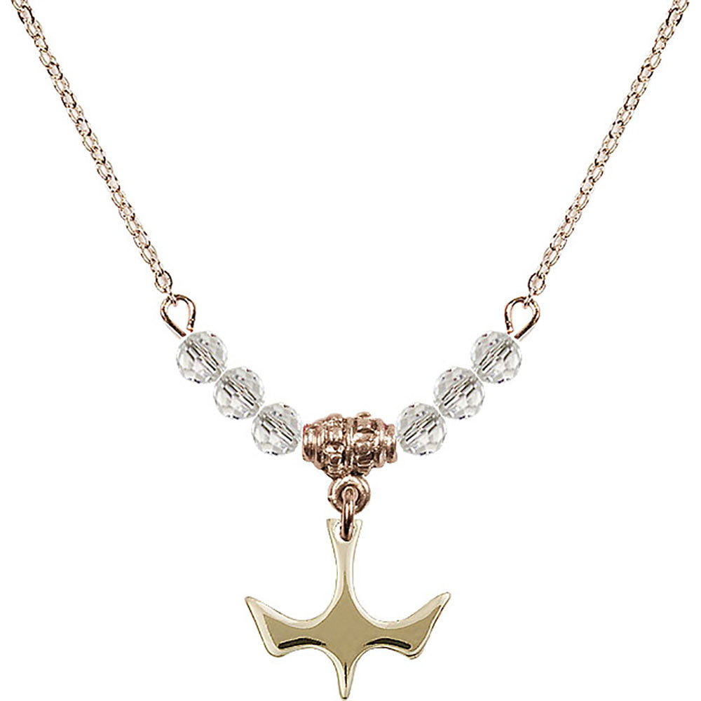 14kt Gold Filled Holy Spirit Birthstone Necklace with Crystal Beads - 5431
