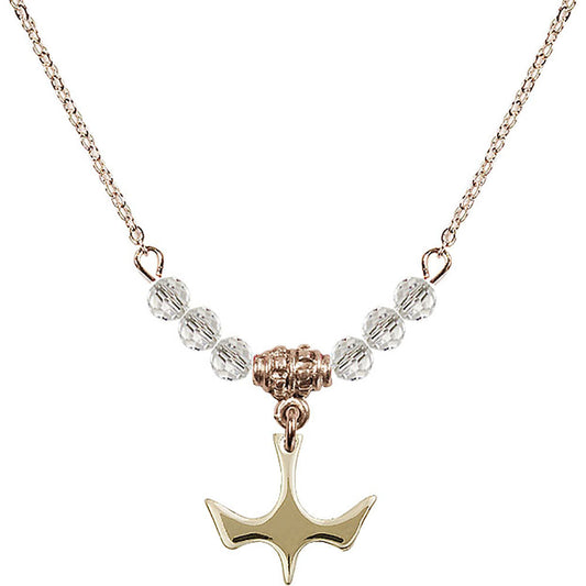 14kt Gold Filled Holy Spirit Birthstone Necklace with Crystal Beads - 5431