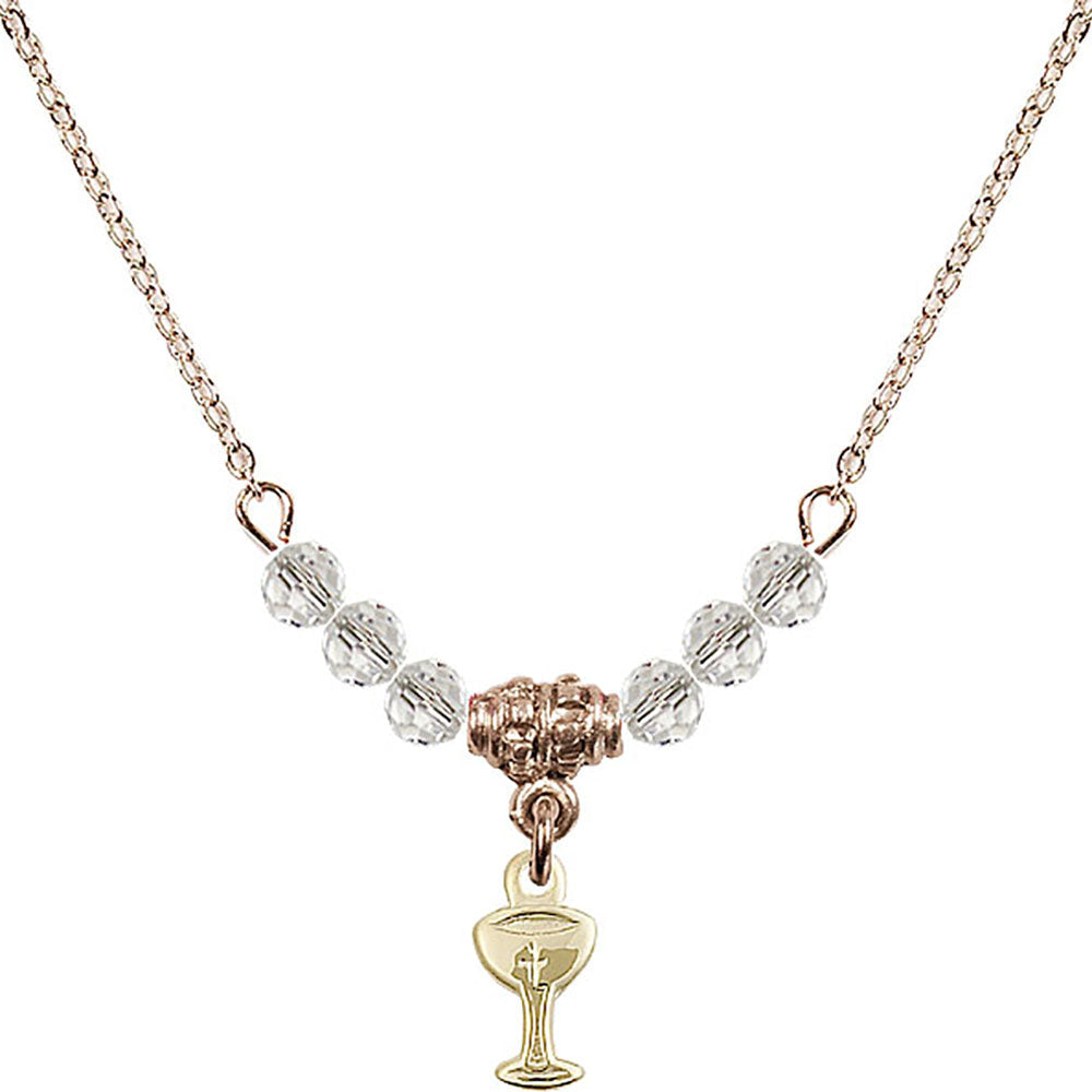 14kt Gold Filled Chalice Birthstone Necklace with Crystal Beads - 5614