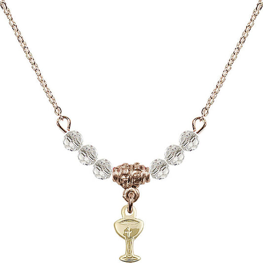 14kt Gold Filled Chalice Birthstone Necklace with Crystal Beads - 5614