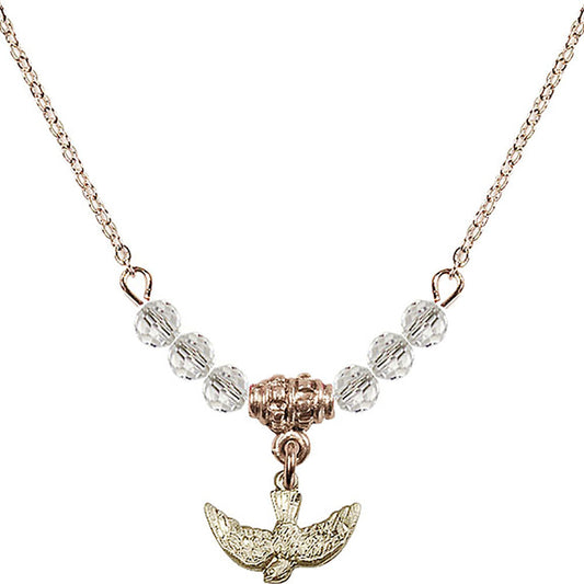 14kt Gold Filled Holy Spirit Birthstone Necklace with Crystal Beads - 5911