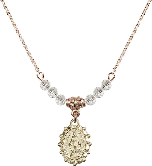 14kt Gold Filled Miraculous Birthstone Necklace with Crystal Beads - 6040