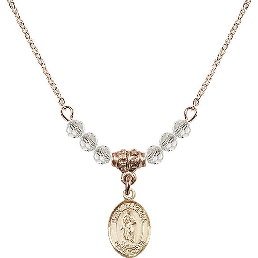 14kt Gold Filled Saint Barbara Birthstone Necklace with Crystal Beads - 9006