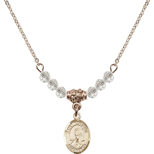 14kt Gold Filled Saint Benjamin Birthstone Necklace with Crystal Beads - 9013