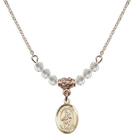 14kt Gold Filled Saint Jane of Valois Birthstone Necklace with Crystal Beads - 9029