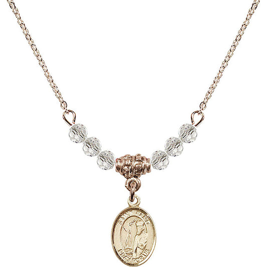 14kt Gold Filled Saint Elmo Birthstone Necklace with Crystal Beads - 9031