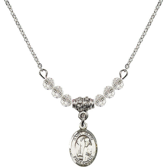Sterling Silver Saint Elmo Birthstone Necklace with Crystal Beads - 9031