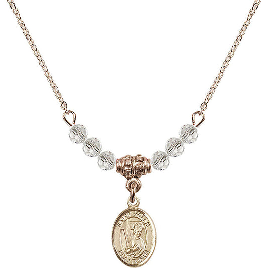14kt Gold Filled Saint Helen Birthstone Necklace with Crystal Beads - 9043