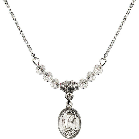 Sterling Silver Saint Helen Birthstone Necklace with Crystal Beads - 9043