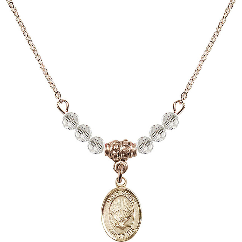 14kt Gold Filled Holy Spirit Birthstone Necklace with Crystal Beads - 9044