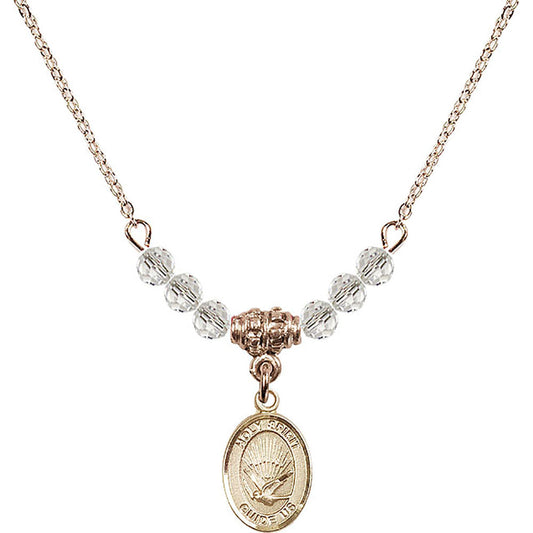 14kt Gold Filled Holy Spirit Birthstone Necklace with Crystal Beads - 9044