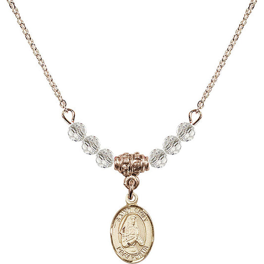 14kt Gold Filled Saint Emily de Vialar Birthstone Necklace with Crystal Beads - 9047